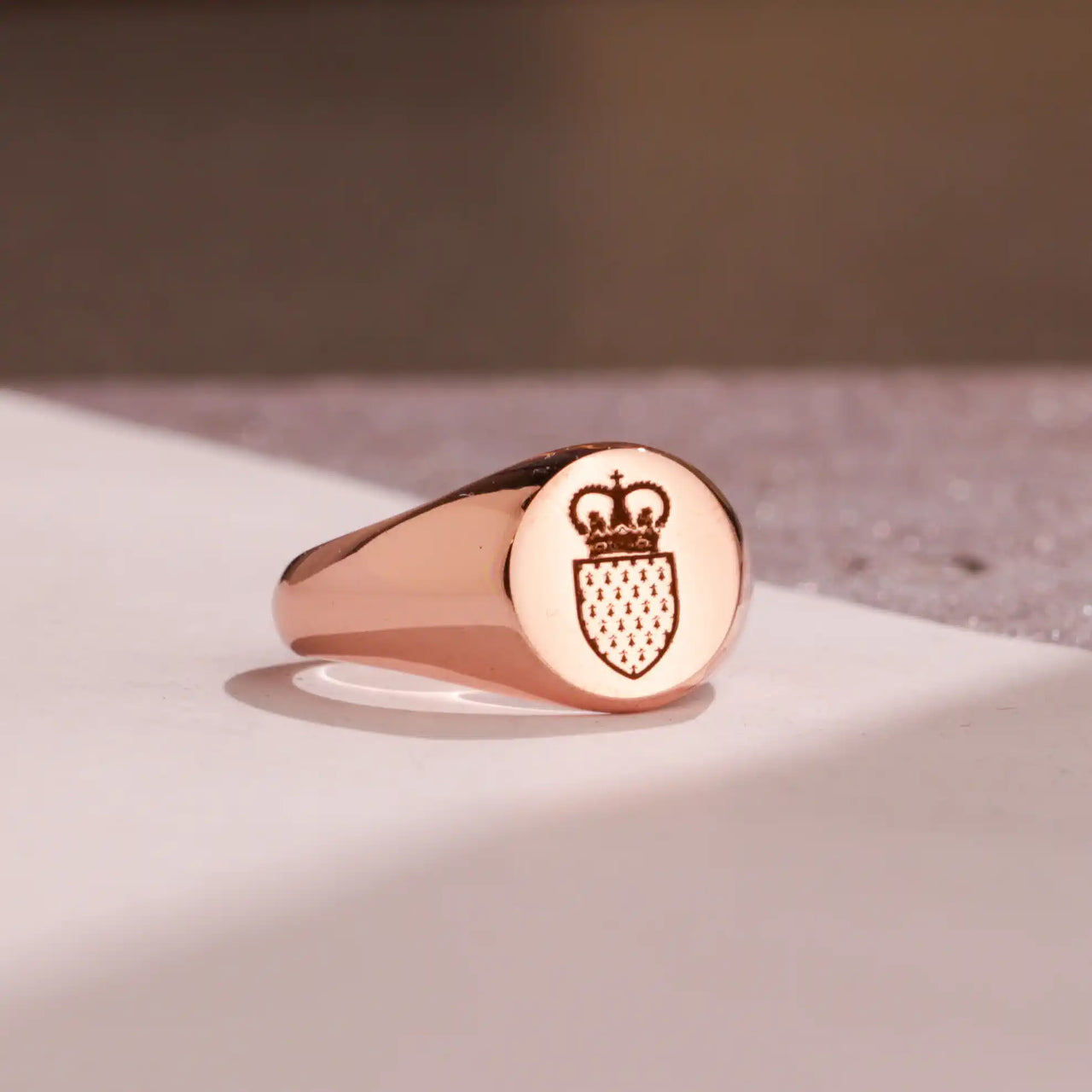 Custom Ring - Rose Gold Coated - Recessed Design