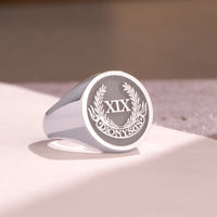 Thumbnail for Custom Ring - White Gold Coated - Raised Design