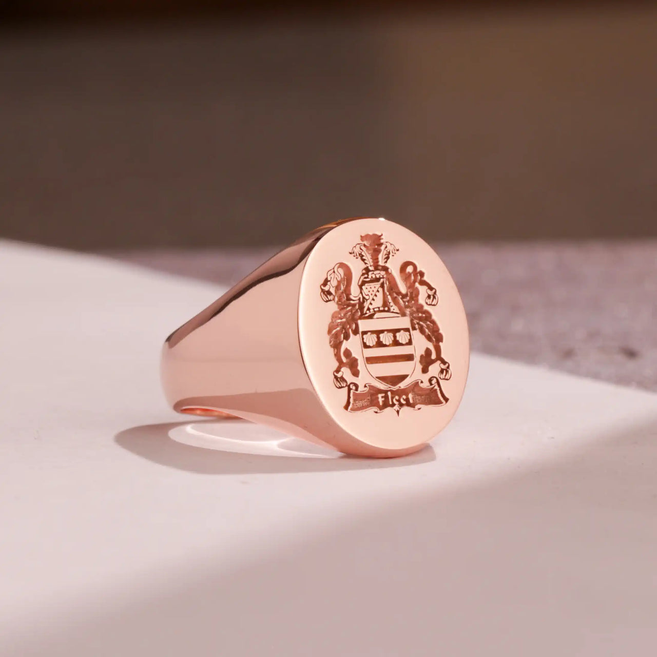 Custom Ring - Rose Gold Coated - Recessed Design