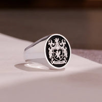 Thumbnail for Custom Ring - 925 Silver - Raised Design with Black Inlay