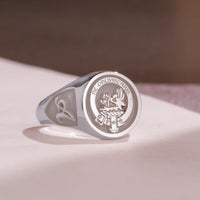 Thumbnail for Custom Ring - White Gold Coated - Raised Design with Side Engravings