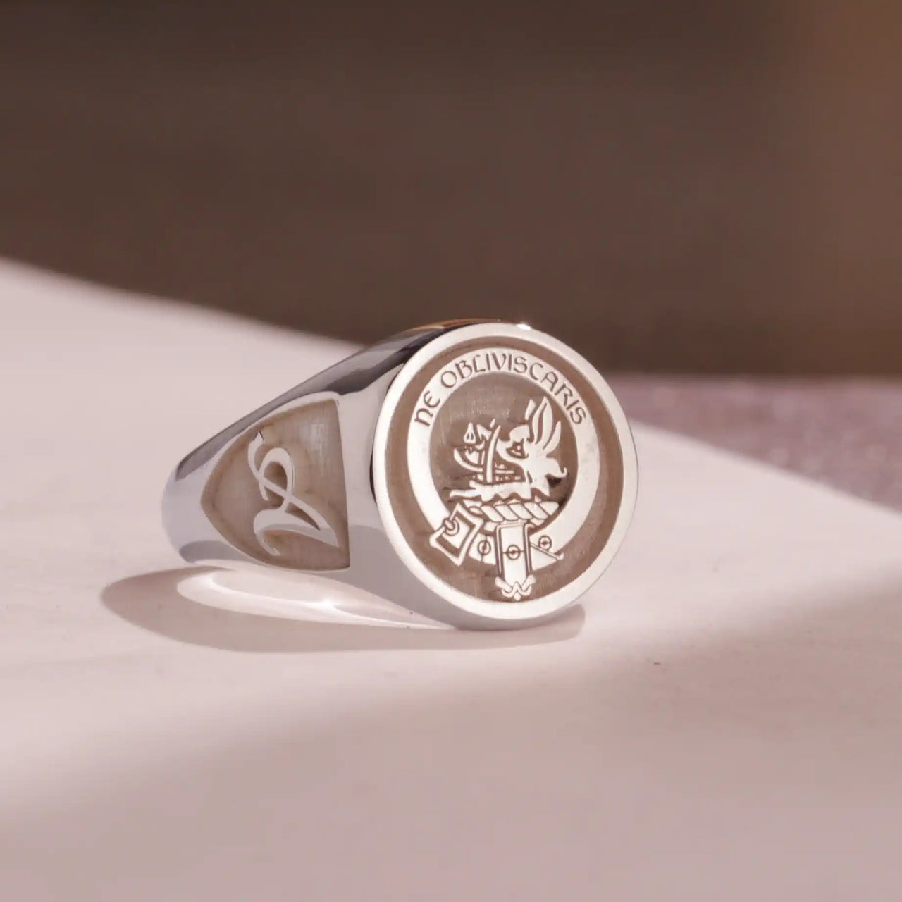 Custom Ring - 925 Silver - Raised Design with Side Engravings