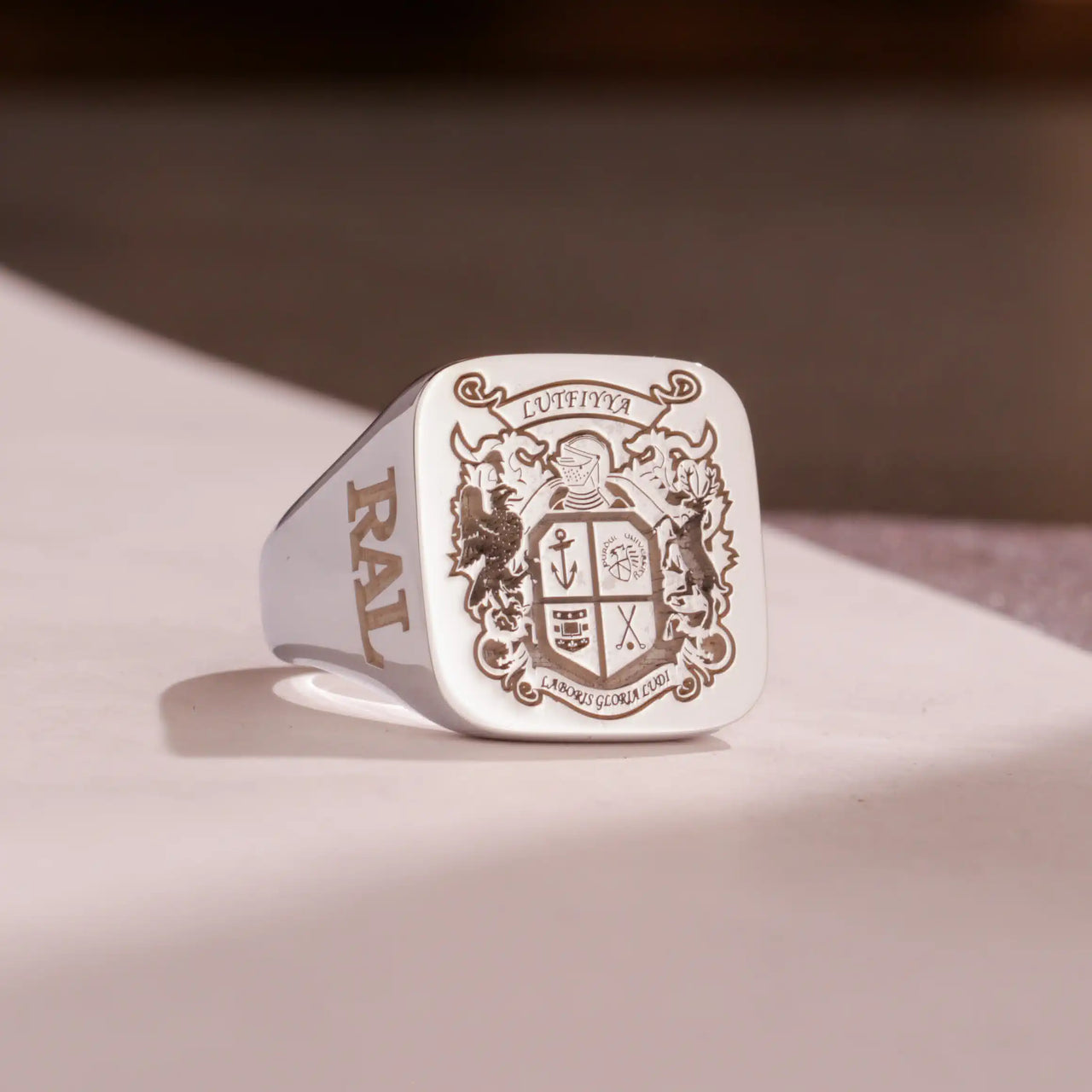 Custom Ring - 925 Silver - Recessed Design with Side Engravings