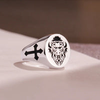 Thumbnail for Custom Ring - 925 Silver - Recessed Design with Black Inlay and Side Engravings