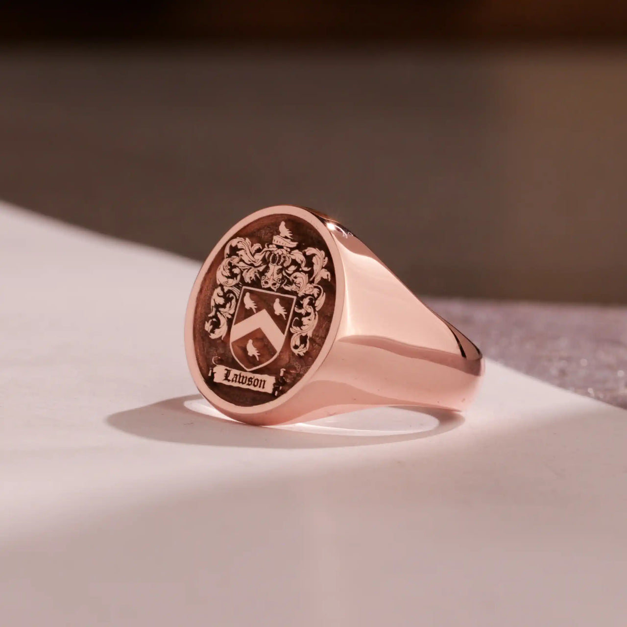 Custom Ring - Rose Gold Coated - Raised Design