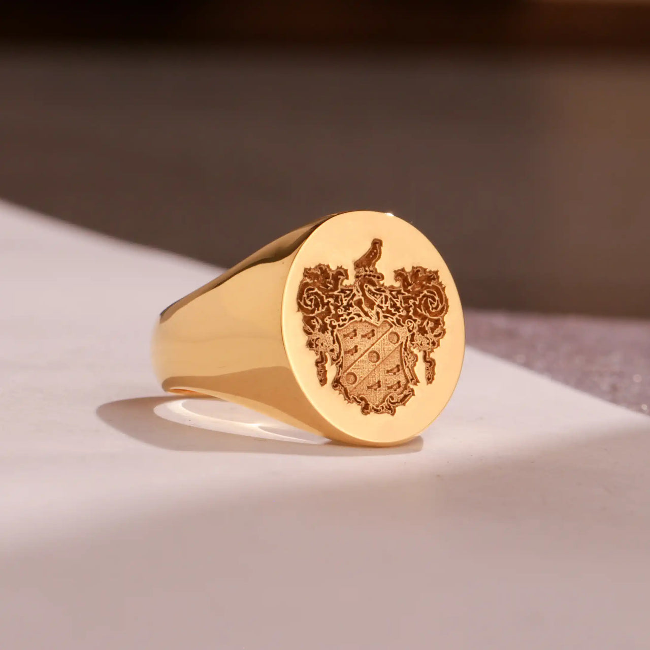 Custom Wax Seal Ring - Gold Coated - Recessed & Reversed Design