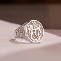 Thumbnail for Custom Ring - 925 Silver - Raised Design with Side Engravings