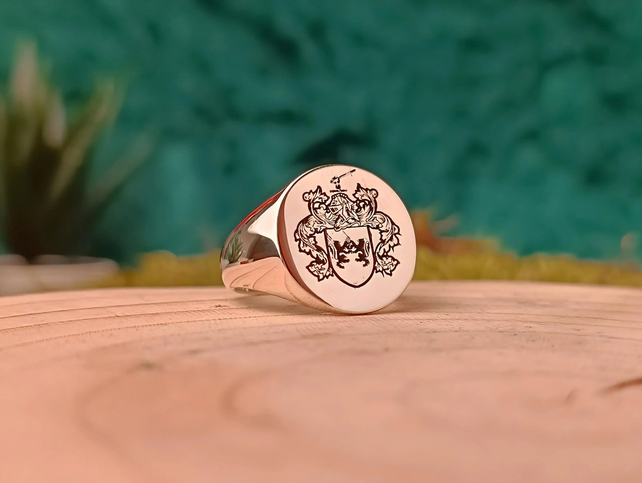 Solid Gold Custom Engraved Signet Ring