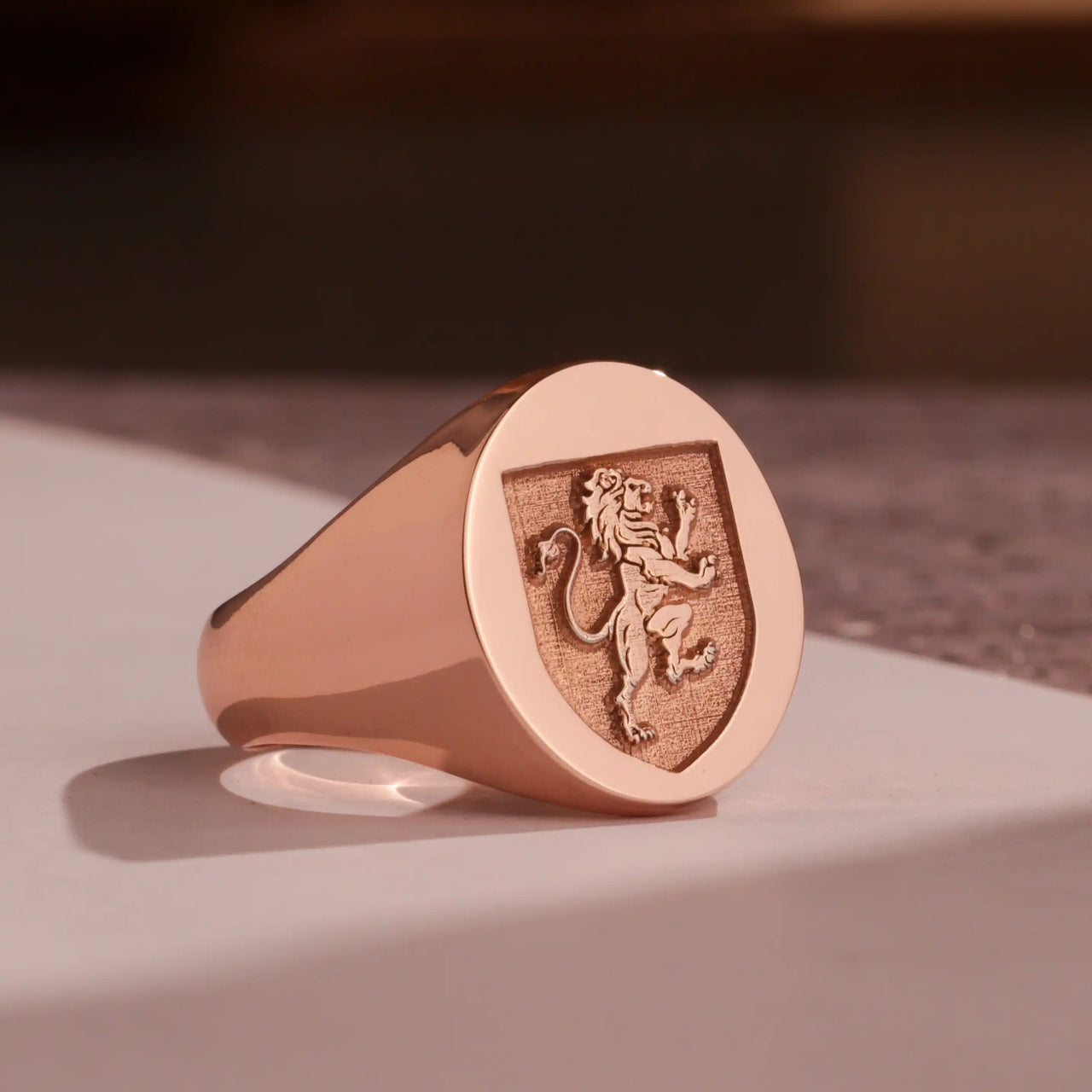 Custom Ring - Rose Gold Coated - Raised Design