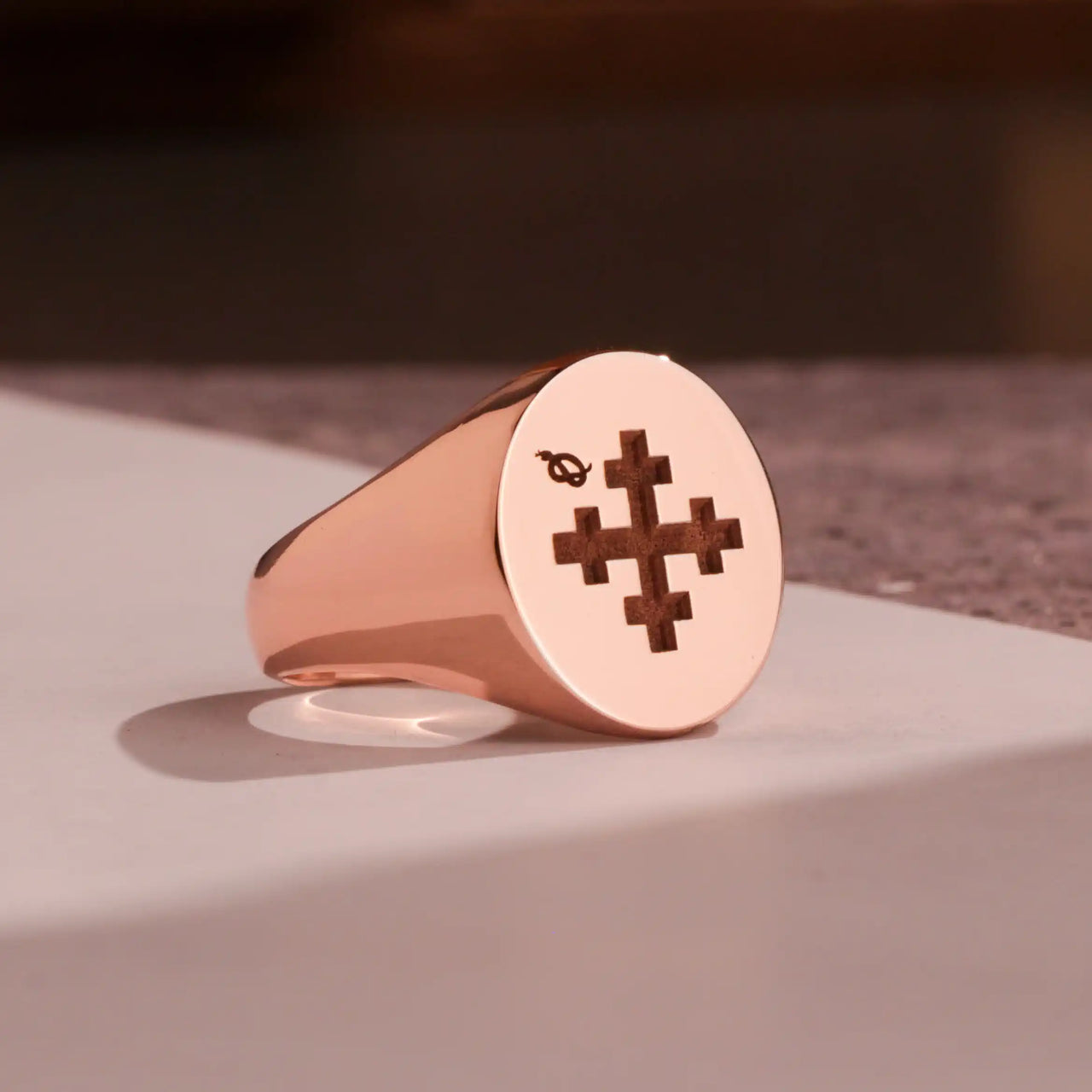 Custom Ring - Rose Gold Coated - Recessed Design