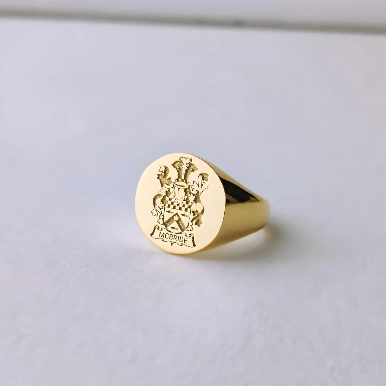 Solid Gold Custom Engraved Signet Ring