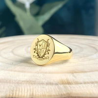 Thumbnail for Solid Gold Custom Engraved Signet Ring