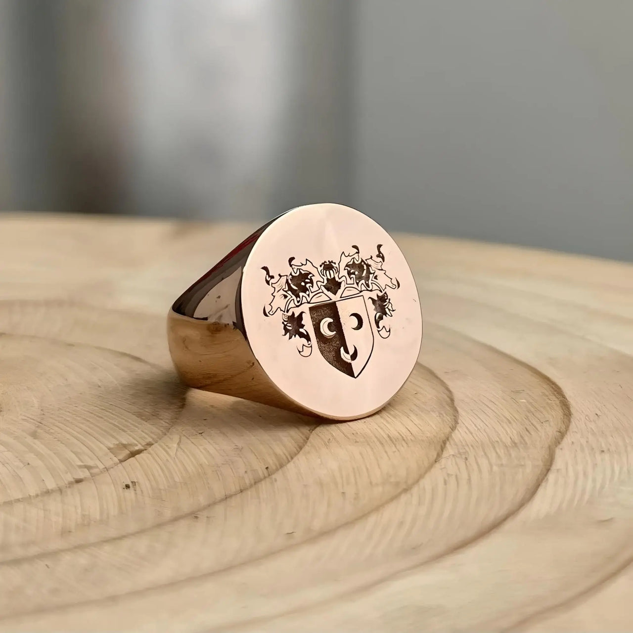 Solid Gold Custom Engraved Signet Ring