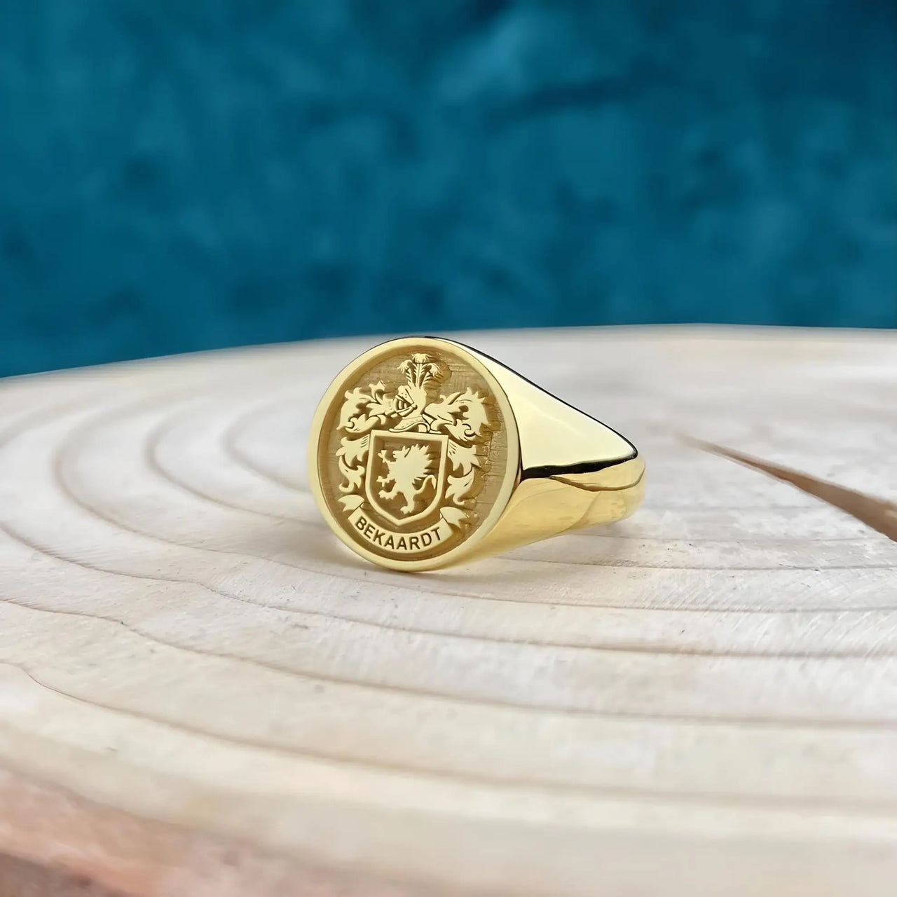 Solid Gold Custom Engraved Signet Ring