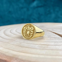 Thumbnail for Solid Gold Custom Engraved Signet Ring