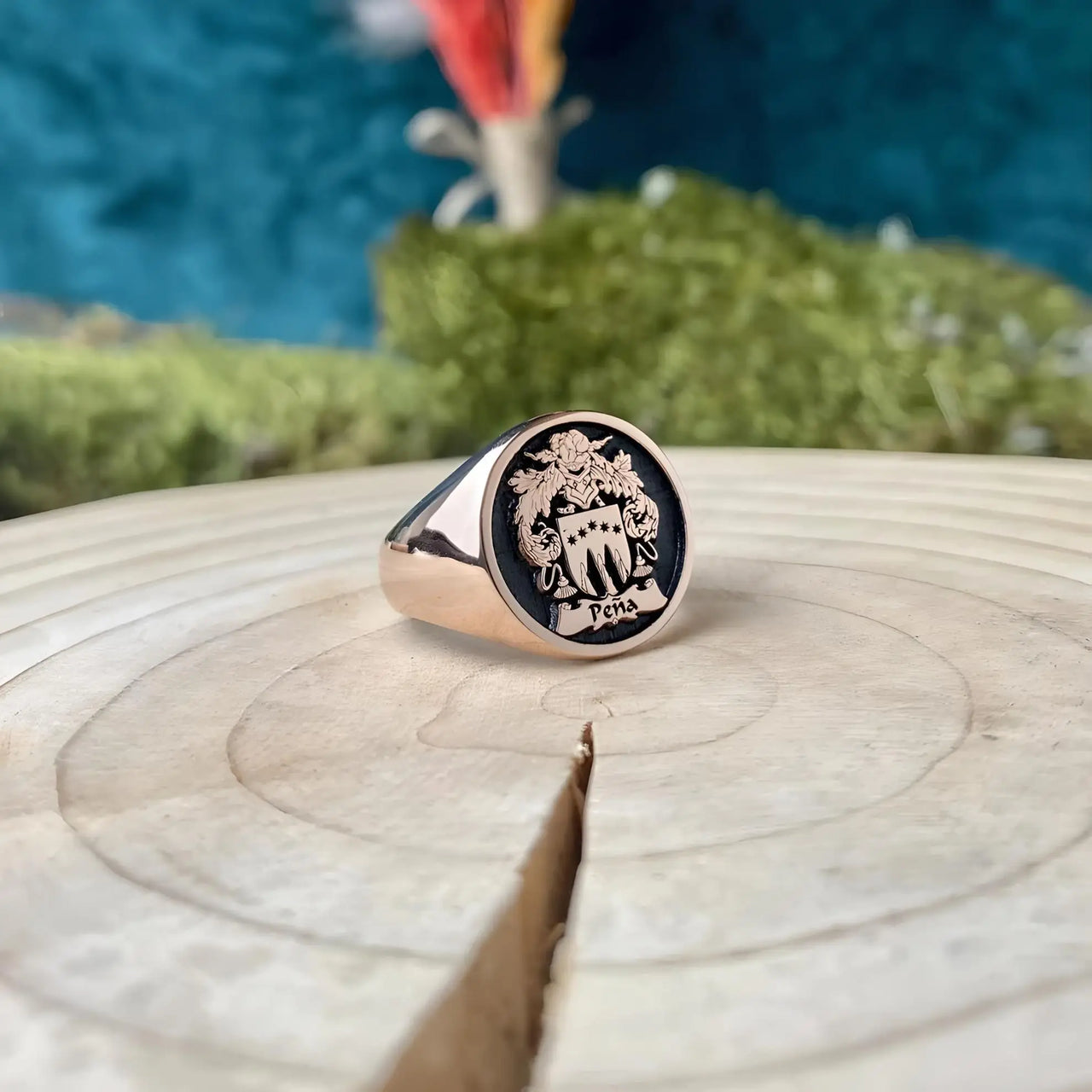 Solid Gold Custom Engraved Signet Ring