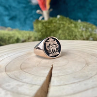 Thumbnail for Solid Gold Custom Engraved Signet Ring