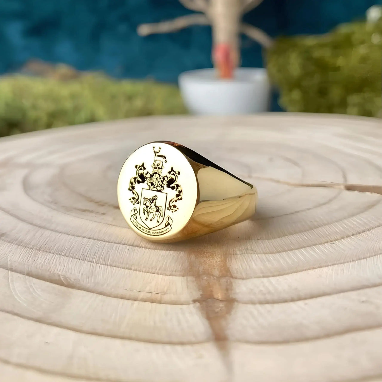 Solid Gold Custom Engraved Signet Ring