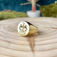 Thumbnail for Solid Gold Custom Engraved Signet Ring