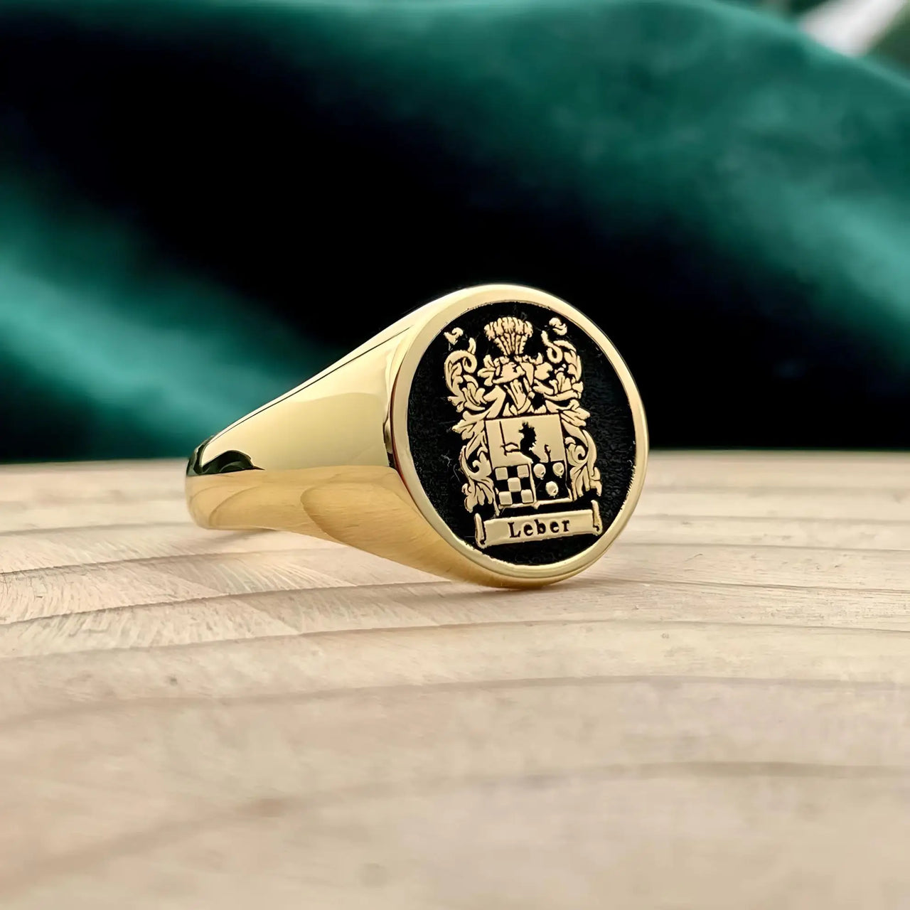 Solid Gold Custom Engraved Signet Ring