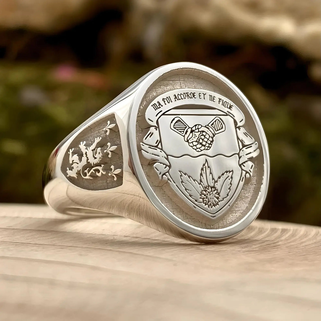 Solid Gold Custom Engraved Signet Ring