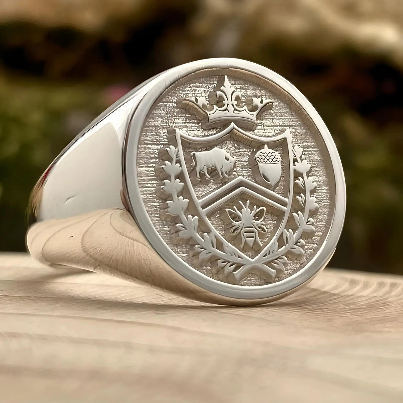 Solid Gold Custom Engraved Signet Ring