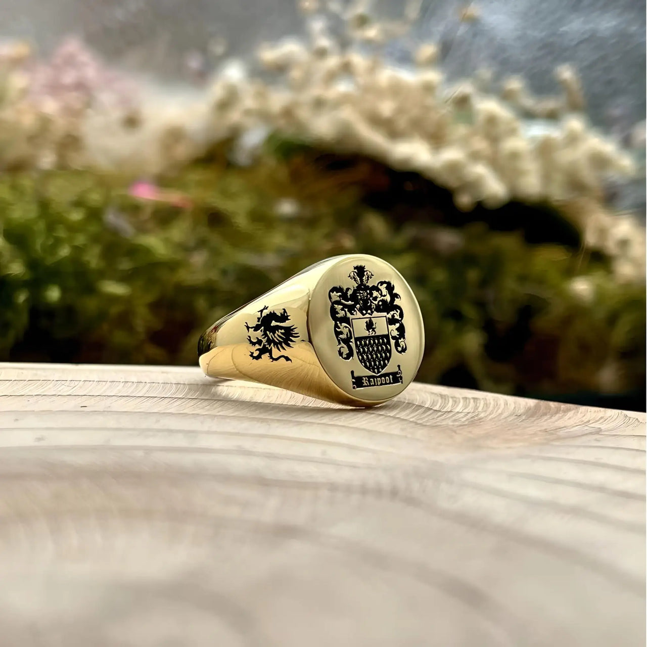 Solid Gold Custom Engraved Signet Ring