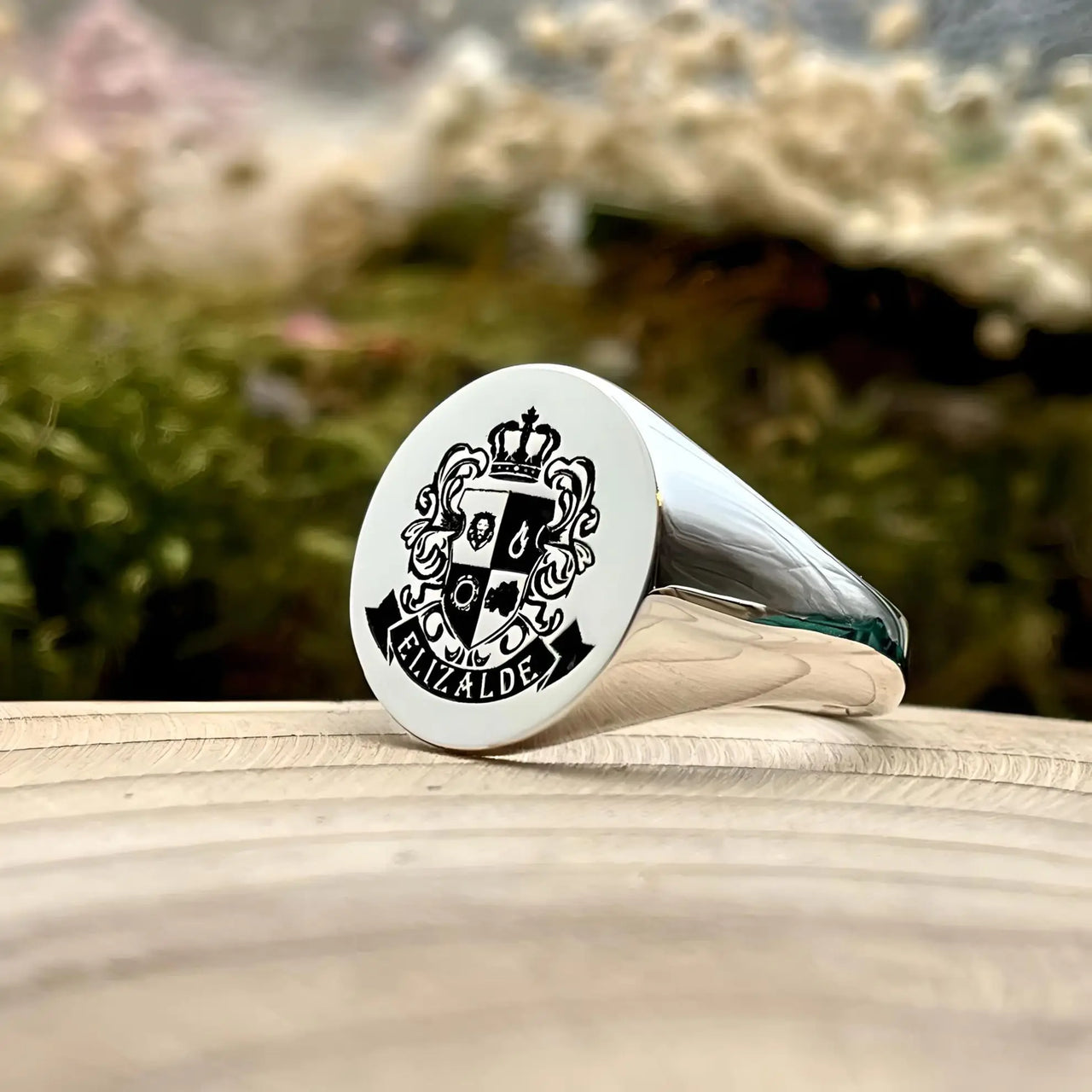 Solid Gold Custom Engraved Signet Ring