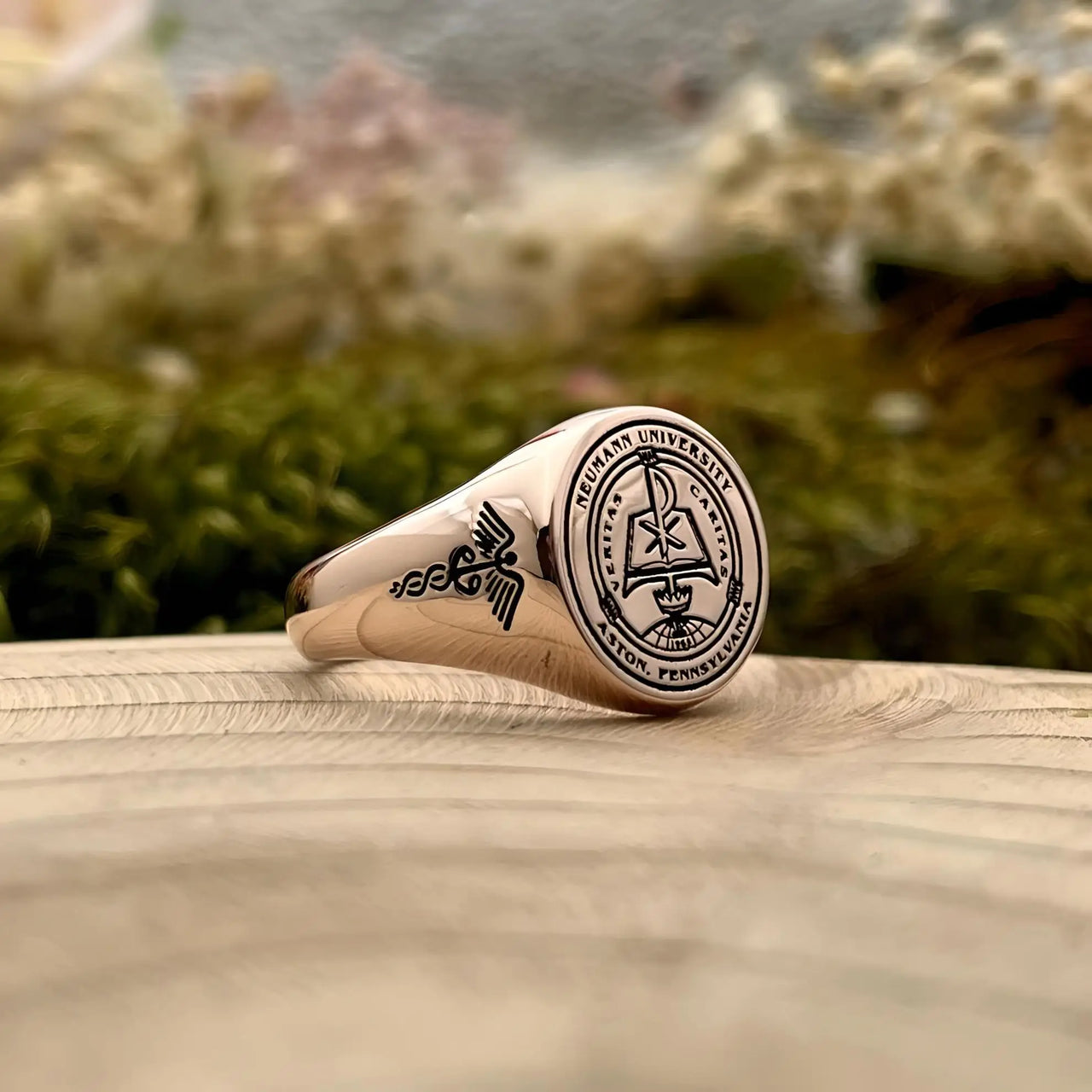 Solid Gold Custom Engraved Signet Ring