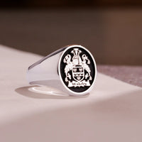 Thumbnail for Custom Ring - 925 Silver - Raised Design with Black Inlay