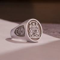 Thumbnail for Custom Ring - 925 Silver - Raised Design with Side Engravings