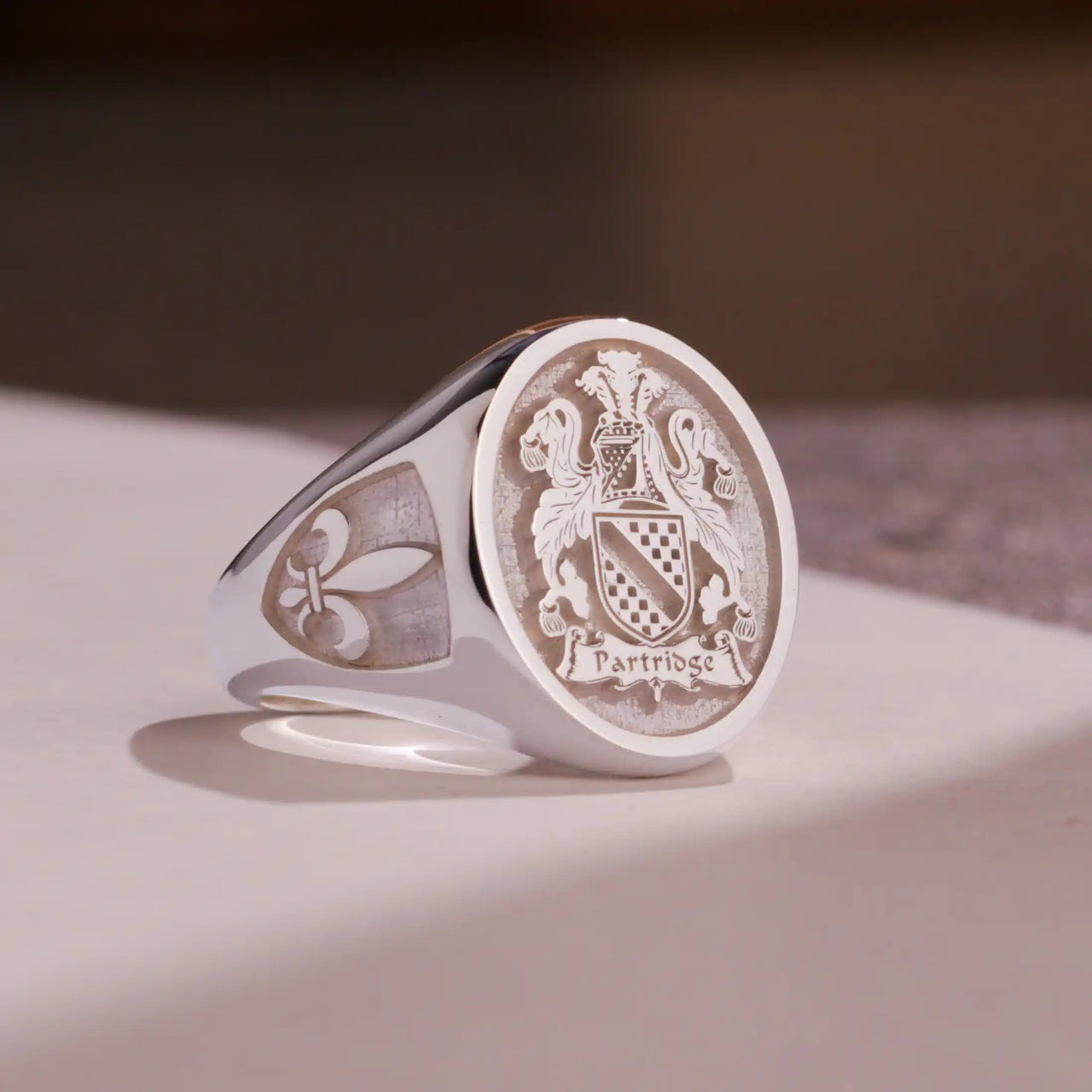 Custom Ring - 925 Silver - Raised Design with Side Engravings