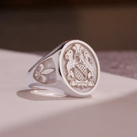 Thumbnail for Custom Ring - 925 Silver - Raised Design with Side Engravings