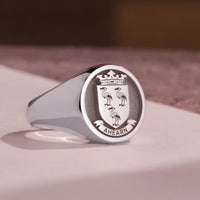 Thumbnail for Custom Ring - White Gold Coated - Raised Design