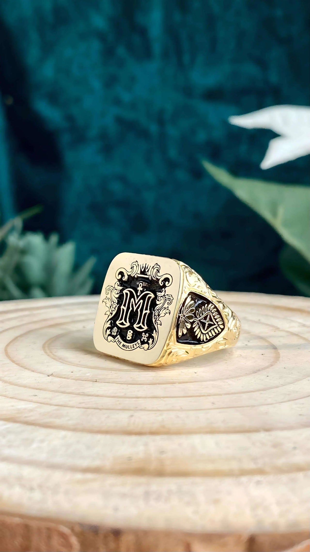 Solid Gold Custom Engraved Signet Ring