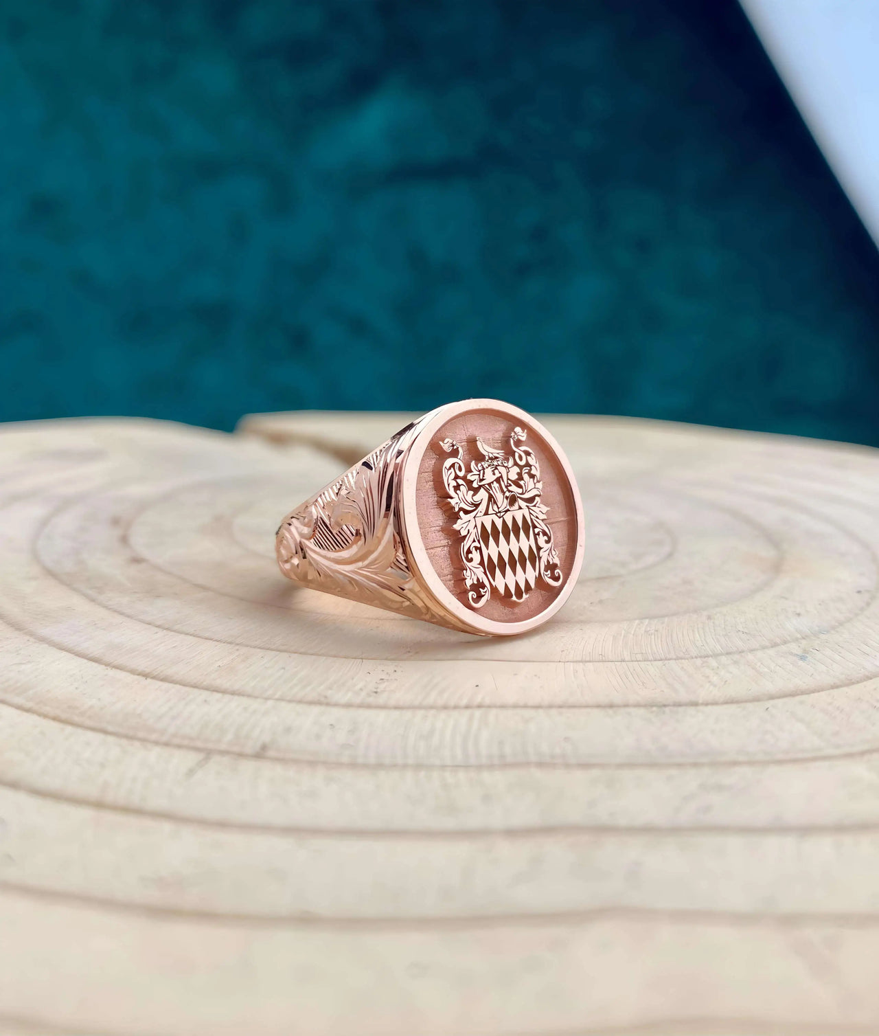 Solid Gold Custom Engraved Signet Ring