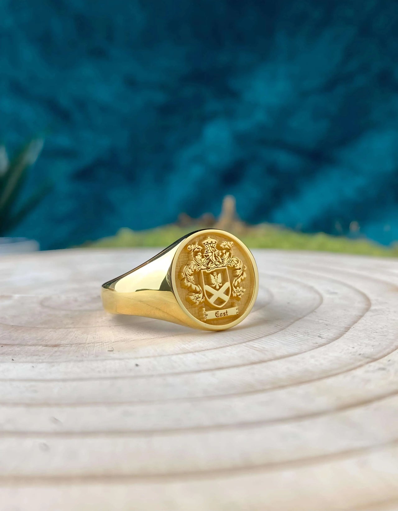 Solid Gold Custom Engraved Signet Ring