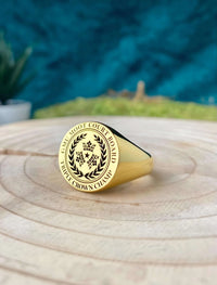 Thumbnail for Solid Gold Custom Engraved Signet Ring