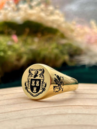 Thumbnail for Solid Gold Custom Engraved Signet Ring