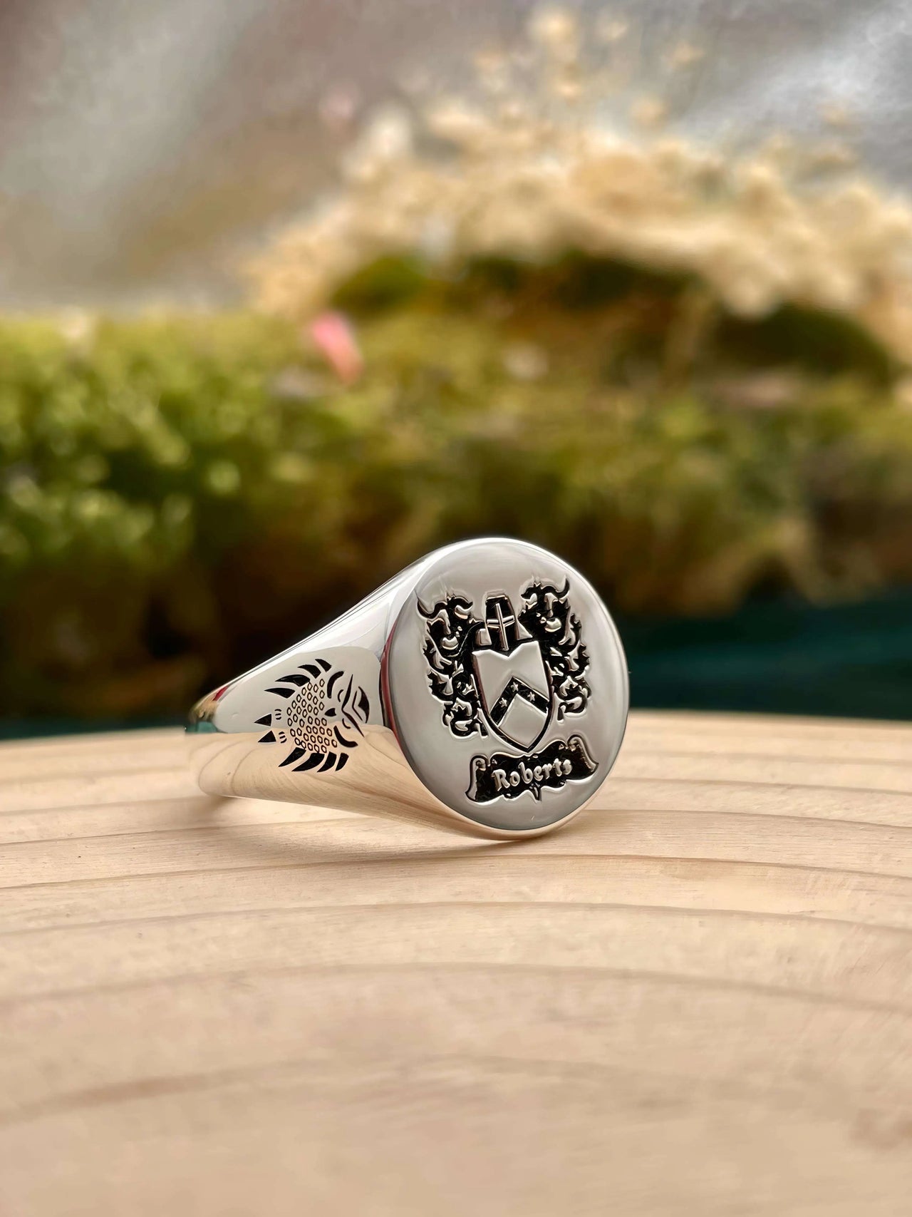 Solid Gold Custom Engraved Signet Ring