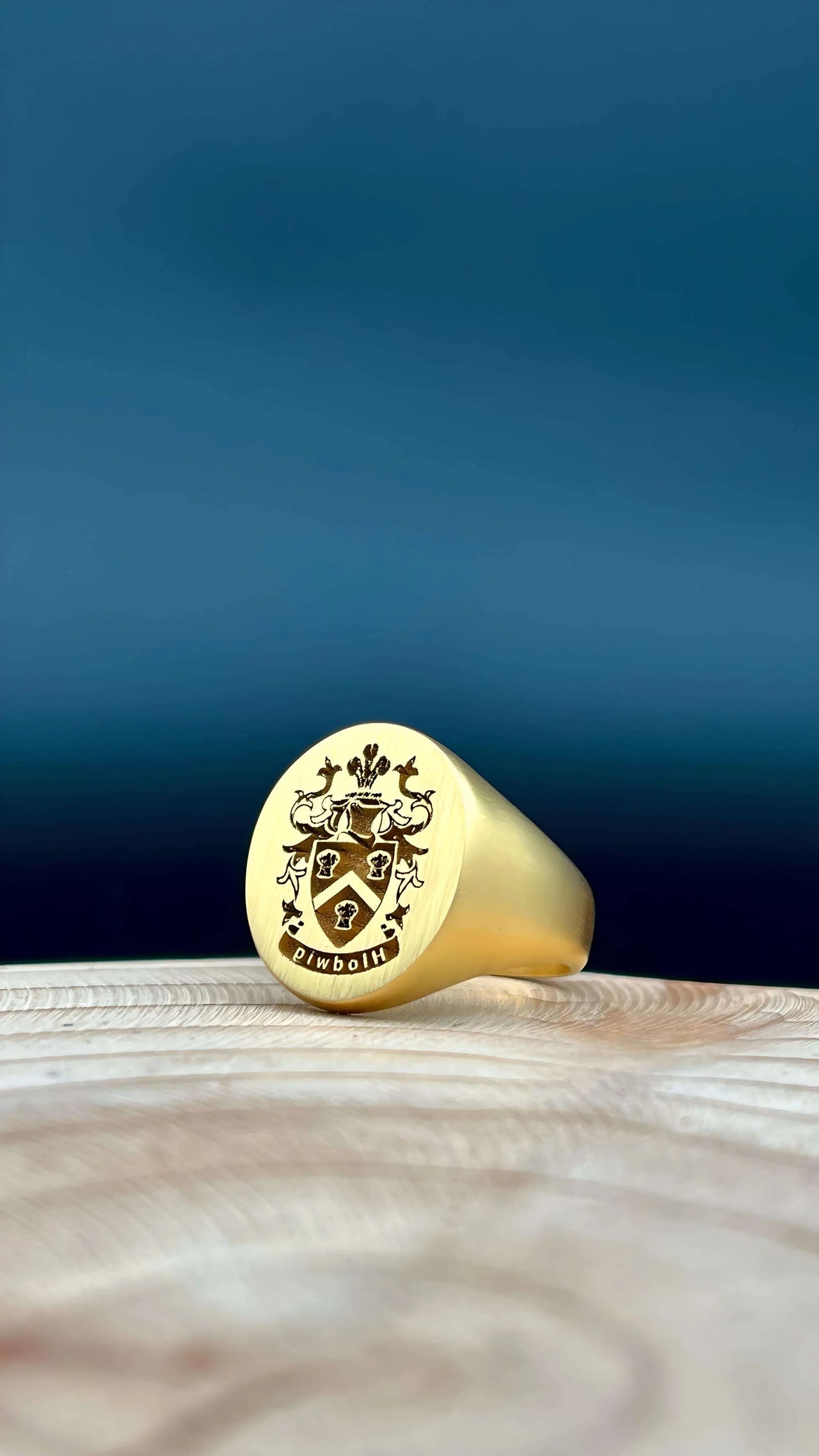 Solid Gold Custom Engraved Signet Ring